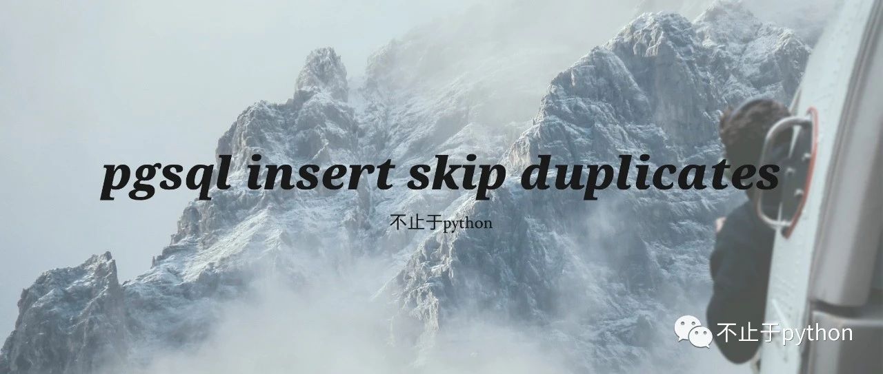 PostgreSQL数据库中插入数据并跳过重复记录